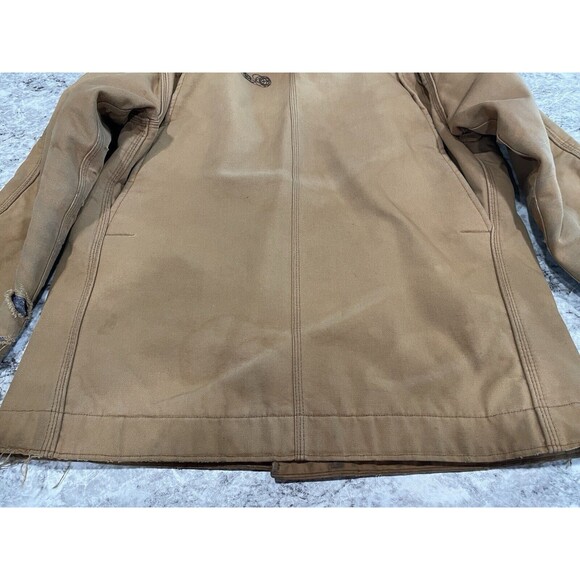 Vintage Carhartt Tan Button Mens 42 Duck Canvas Chore Jacket Blanket Lined USA - Picture 14 of 14